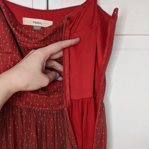 Fossil Red Spaghetti Strap Cocktail Dress - Picture 3 of 6